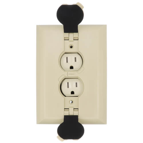 Main product image of Non-Metallic Floor Box for Installed Floors w/ Flip Plugs (Almond)