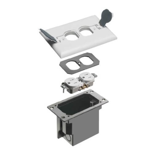 Main product image of Non-Metallic Floor Box for Installed Floors w/ Flip Lid (White)