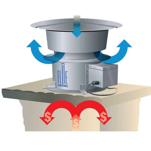 Main product image of 12" Flue Sentinel Damper Fireplace, w/ 50' Harness (24V)
