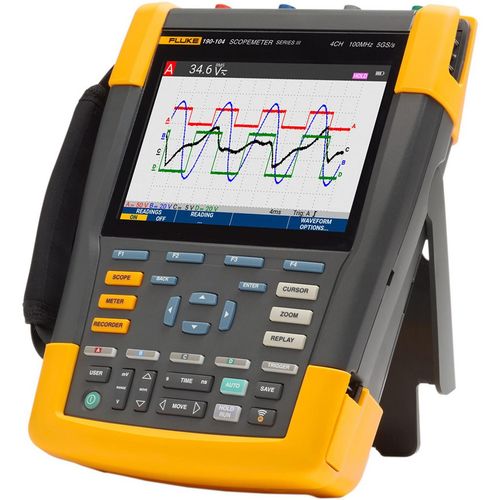 Main product image of Series 190 III Portable ScopeMeter Kit, 4-Ch, 100 MHz, Oscilloscope, FLUKE-190-104-III-S