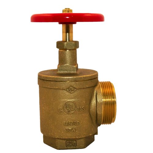 Main product image of 2-1/2" FNPT X MNST Angle Hose Valve (Rough Brass)