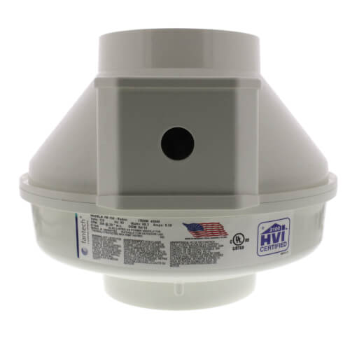 FR150RADON Fantech FR150RADON FR Series Inline Radon Fan, 6" Duct