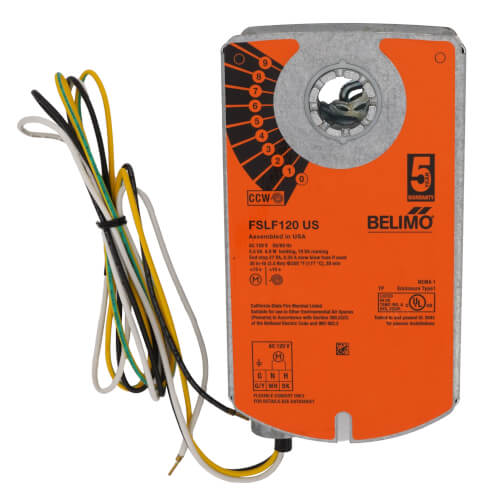 Main product image of Spring Return Fail-Safe, Fire & Smoke Actuator - 120 VAC (No Aux Switch)