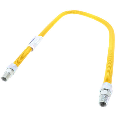Main product image of 1/2" ID (5/8" OD) Yellow Coated Stainless Steel Gas Connector w/ 1/2" MIP Fittings (48" Length)