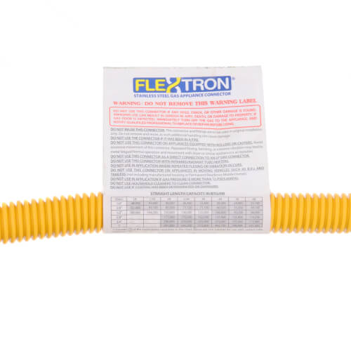 Main product image of 1/2" ID (5/8" OD) Yellow Coated Stainless Steel Gas Connector w/ 3/4" MIP Fittings (60" Length)