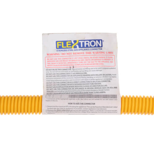 Main product image of 1/2" ID (5/8" OD) Yellow Coated Stainless Steel Gas Connector w/ 3/4" MIP Fittings (72" Length)