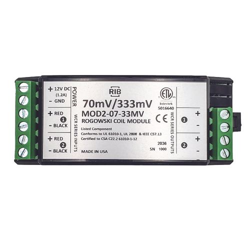 Main product image of Current Transformer Integrator, Rogowski Coil, 2 Phase, 333mV Output, 70mV, DIN Rail Moun