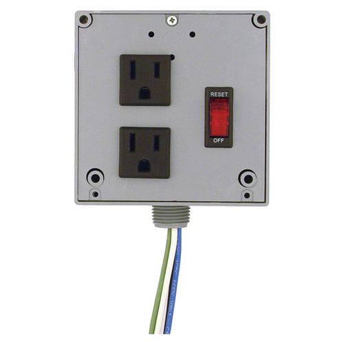 Main product image of Power Control Center, 10A Switch / Circuit Breaker, 120 Vac, 2 Outlets, Wires, NEMA 1 Housing