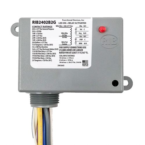 RIB2402B2G - Functional Devices RIB2402B2G - Enclosed Power Relay 20A ...