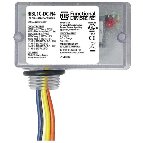 Main product image of Enclosed Pilot Relay, 10A SPDT w/ 10-30 VDC Limited Inrush Coil, NEMA 4X Housing