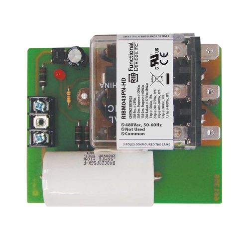 Main product image of Heavy Duty Panel Relay for Use in Transient Prone Environments, 30A 3PDT, 480 Vac Coil, 4" x 3-1/4" Track Mount