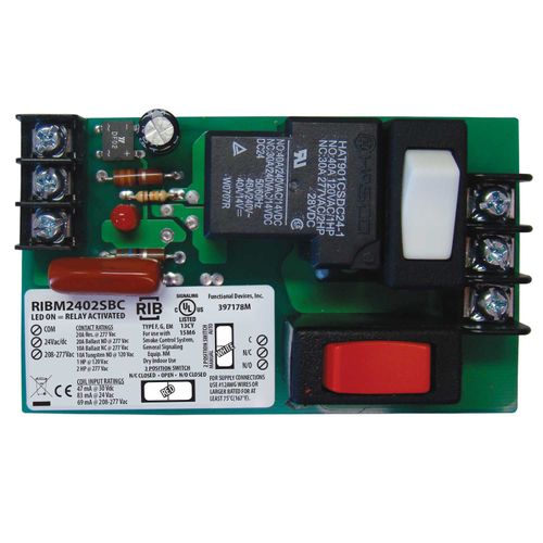 Main product image of Power Panel Relay, 20A SPDT + Override w/ 24 Vac/DC/208-277 Vac Coil, 4" Track Mount