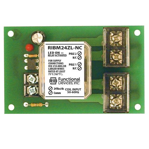 Main product image of Power Panel Relay, 30A DPST-N/C  w/ 24 Vac/DC Coil, 4" Track Mount