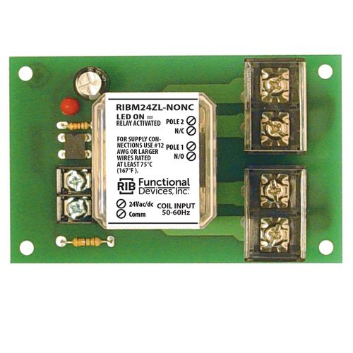 Main product image of Power Panel Relay, 30A DPST-N/O/N/C  w/ 24 Vac/DC Coil, 4" Track Mount