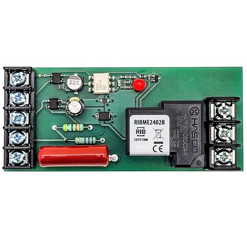 Main product image of Low Input/Optoisolated Panel Relay, 20A SPDT, 24 Vac/DC/208-277 Vac Power Input, 5-25 Vac/dc Control Input, 4" Track Mount