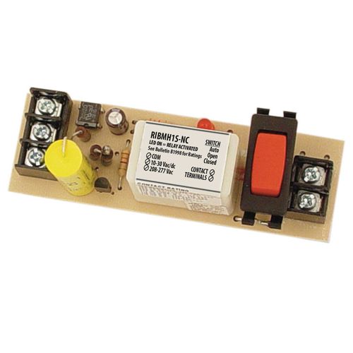 Main product image of Pilot Panel Relay, 15A SPST-N/C + Override w/ 10-30 Vac/DC/208-277 Vac Coil, 4" Track Mount