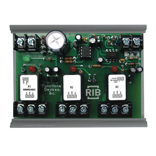 Main product image of Panel I/O Expander, 3 Outputs, 24 Vac/dc Power Input, 0-10 Vdc / 0-5 Vdc Control Input, 2-3/4" Track Mount