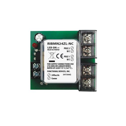 Main product image of Power Panel Relay, 30A DPST-N/C w/ 24 Vac/DC Coil, 2-3/4" Track Mount