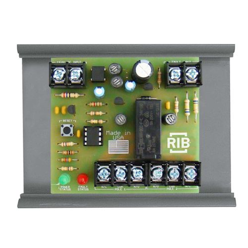 Main product image of General Purpose Latching Panel Logic Circuit Board, 1 Latching/Fault Input, 1 Relay Output, 24 Vac/dc Power Input, 2-3/4" Track Mount
