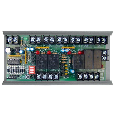 Main product image of AHU Fan Safety Alarm Circuit Panel Logic Board, 24 Vac/dc Power Input, 2-3/4"" Track Mount