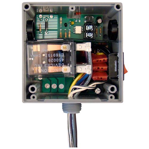 Main product image of Enclosed Low Input/Optoisolated Relay, 20A DPDT + Override, 208-277 Vac Power Input, 5-25 Vac/dc Control Input, Hi/Lo Voltage Separation, NEMA 1 Housing