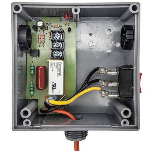 Main product image of Enclosed Pilot Relay, 10A SPST + Override, 10-30 Vac/dc/208-277 Vac Coil, Hi/Lo Voltage Separation, NEMA 1 Housing