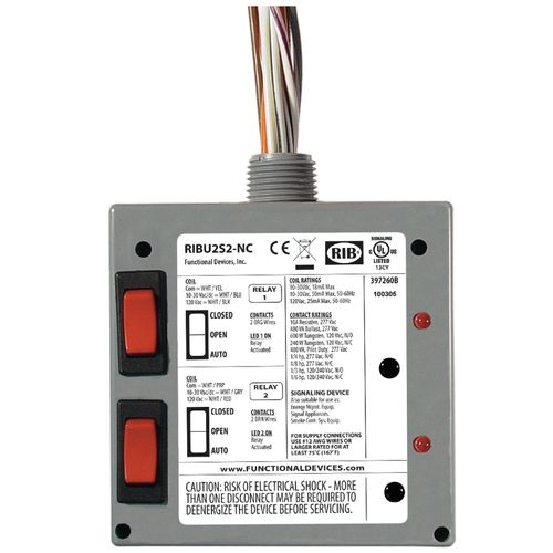 Main product image of Enclosed Pilot Relays, 10A 2 SPST-N/C + 2 Overrides, 10-30 Vac/dc/120 Vac Coil, NEMA 1 Housing