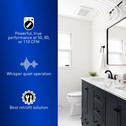 Main product image of Panasonic WhisperFit Retrofit Ceiling Mount Bathroom Exhaust Fan, 50-80-110 CFM, FV-0511VF1