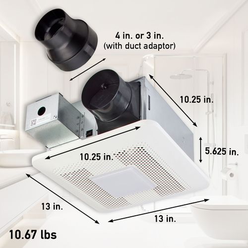 Main product image of WhisperFit DC Ventilation Fan with Dual Bluetooth Speakers, 50/80/110 CFM, Ultra-Quiet, FV-0511VFBL1
