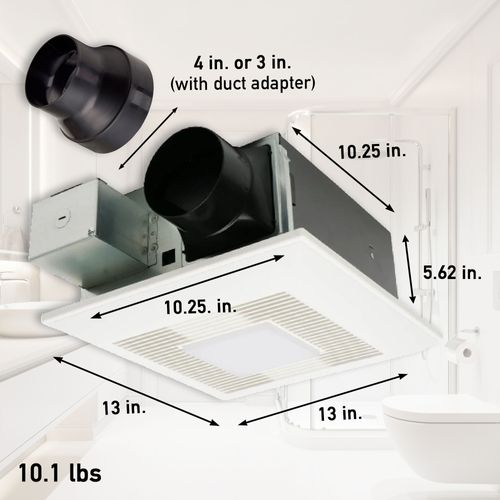 Main product image of Panasonic WhisperFit Ceiling Mount Bathroom Exhaust Fan with Dimmable LED Light, 50-80-110 CFM, FV-0511VFL1