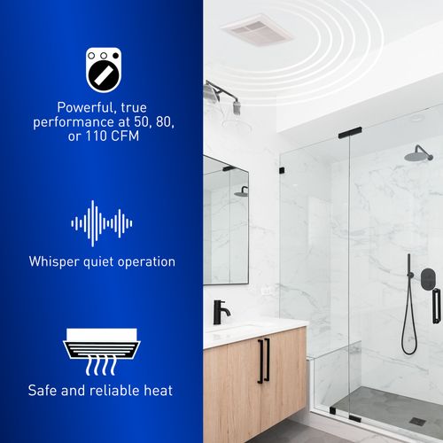 Main product image of Panasonic WhisperWarm Ceiling Mount Bathroom Exhaust Fan with Heater, 50-80-110 CFM, FV-0511VH1