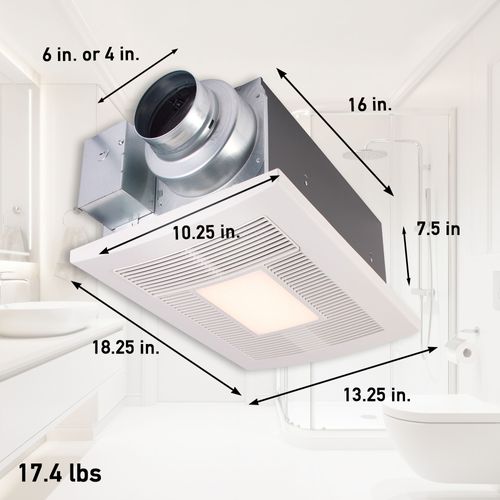 Main product image of Panasonic WhisperWarm Ceiling Mount Bathroom Exhaust Fan with LED Light & Heater, 50-80-110 CFM, FV-0511VHL1