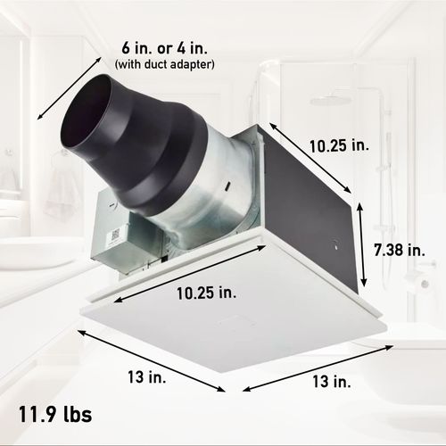 Main product image of Panasonic WhisperGreen Select Dual Speed Ceiling Mount Exhaust Fan, Designer Grille, Customizable, 30 to 110 CFM, FV-0511VKS3S
