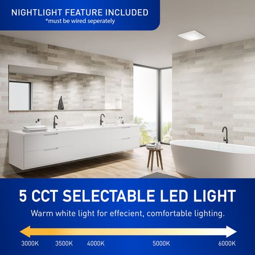 Main product image of Panasonic WhisperGreen Select Dual Speed Ceiling Mount Exhaust Fan with Selectable 5CCT LED Light, Customizable, 30 to 110 CFM, FV-0511VKSL3K