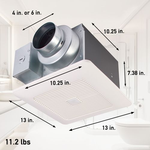 Main product image of Panasonic WhisperSense Ceiling Mount Bathroom Exhaust Fan with Motion & Humidity Sensors, 50-80-110 CFM, FV-0511VQC1