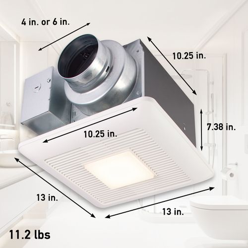 Main product image of Panasonic WhisperCeiling Bathroom Exhaust Fan with Dimmable LED Light, 50-80-110 CFM, FV-0511VQL1