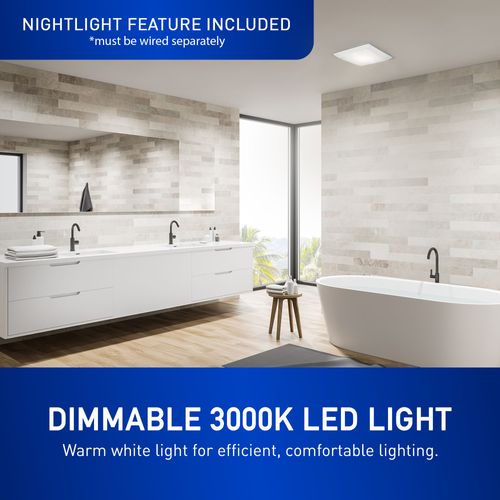 Main product image of Panasonic WhisperCeiling Bathroom Exhaust Fan with Dimmable LED Light, 50-80-110 CFM, FV-0511VQL1