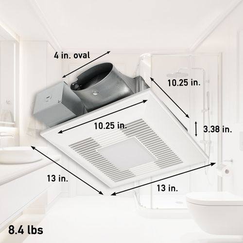 Main product image of Panasonic WhisperValue Ceiling/Wall Mount Dual Speed Bathroom Exhaust Fan with LED Light, 30 to 100 CFM, FV-0810VSSL1