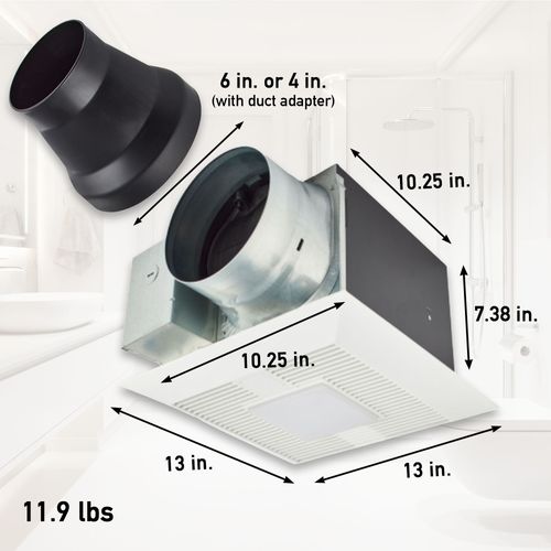 Main product image of Panasonic WhisperGreen Select Ceiling Mount Exhaust Fan with LED Light, Customizable, 110-130-150 CFM, FV-1115VKL3