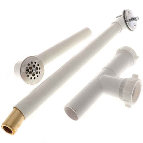 Main product image of Chrome PVC Trip Lever Drain for Roman Tub w/ 1-1/2" Plastic Tubing