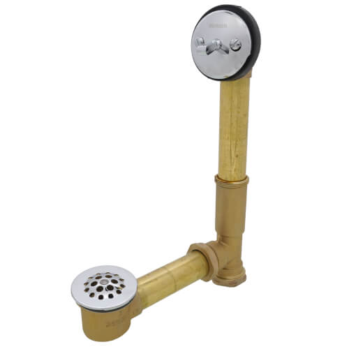 Main product image of Chrome Trip Lever Drain for Standard Tub w/ 1-1/2" Brass Tubing (17 Gauge)