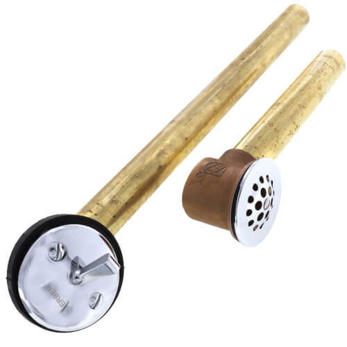Main product image of Chrome Trip Lever Drain for Roman Tub w/ 1-1/2" Brass Tubing (17 Gauge)