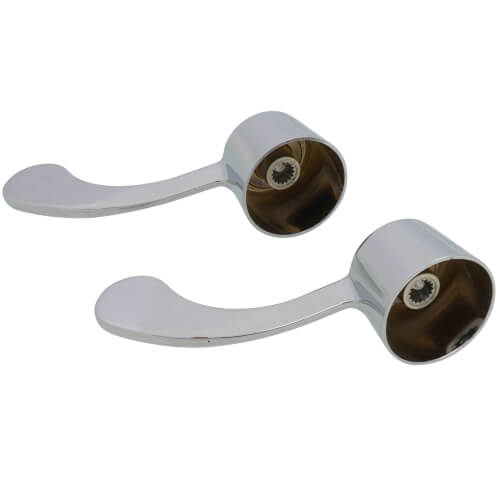 Tub & Shower Wrist Blade Handles w/ Screws & Buttons (Chrome) (Bag of 2)
