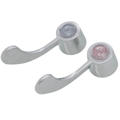 Tub & Shower Wrist Blade Handles w/ Screws & Buttons (Chrome) (Bag of 2)
