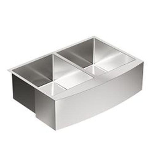 Main product image of Prep 30" x 20-5/8" Stainless Steel 18 Gauge Apron Front Undermount Double Bowl Sink, G18220