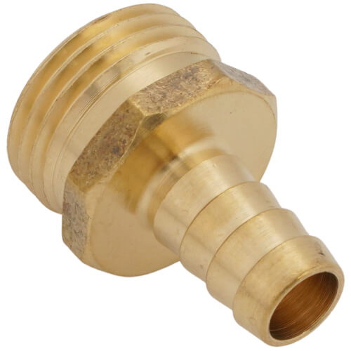 1/2" Hose Barb x 3/4" Male Hose Brass Garden Hose Adapter