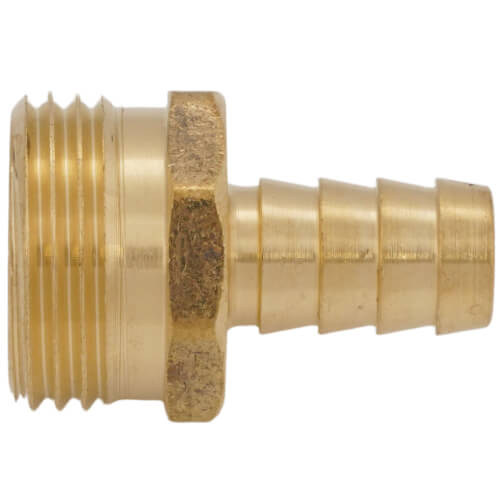 1/2" Hose Barb x 3/4" Male Hose Brass Garden Hose Adapter