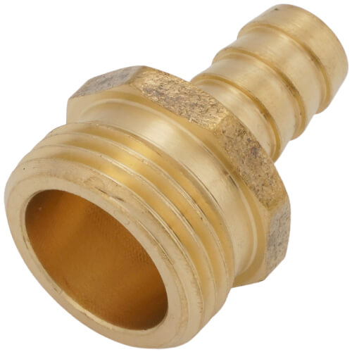 1/2" Hose Barb x 3/4" Male Hose Brass Garden Hose Adapter