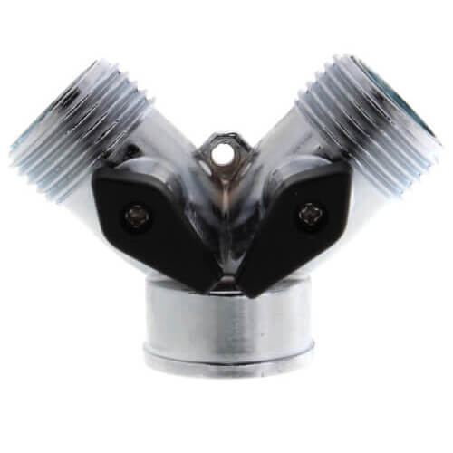Main product image of Chrome Plated Die Cast Garden Hose Wye w/ Shut Off