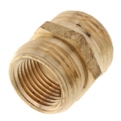Main product image of 3/4" Male Hose x 3/4" Male Hose (1/2" FIP Tap) Brass Garden Hose Adapter (Lead Free)